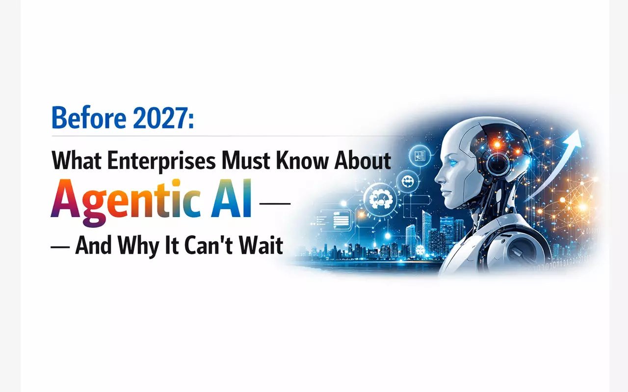 Agentic AI in enterprise before 2027 with futuristic AI robot