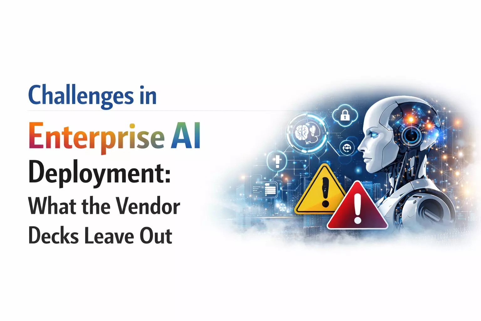 AI deployment challenges in enterprises with futuristic robot