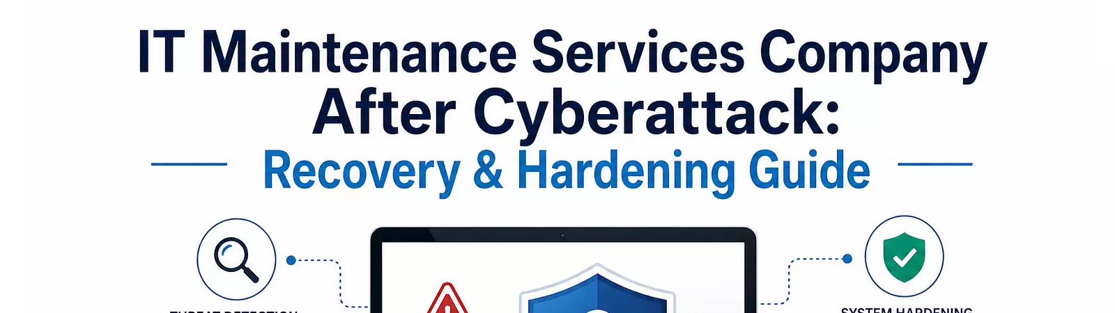 IT maintenance services after cyberattack recovery and system hardening guide infographic