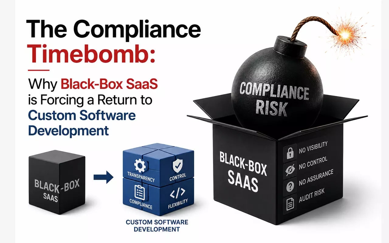 Compliance risks of black-box SaaS driving businesses toward custom software development solutions.