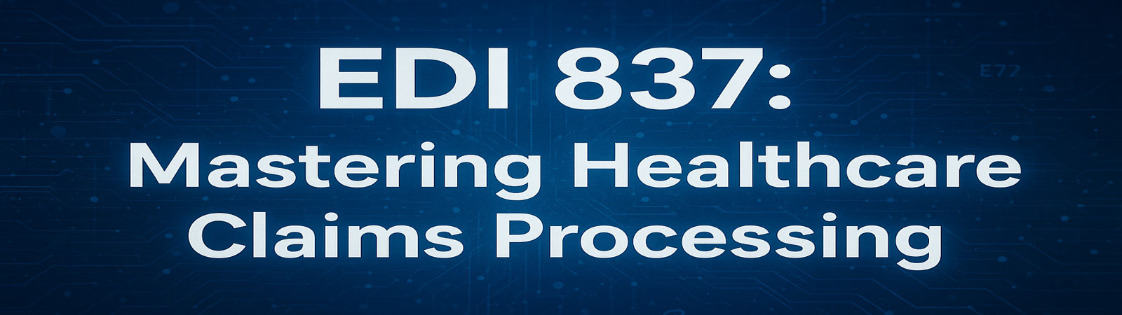 EDI 837 healthcare claims processing training – mastering electronic data interchange for efficient medical billing.