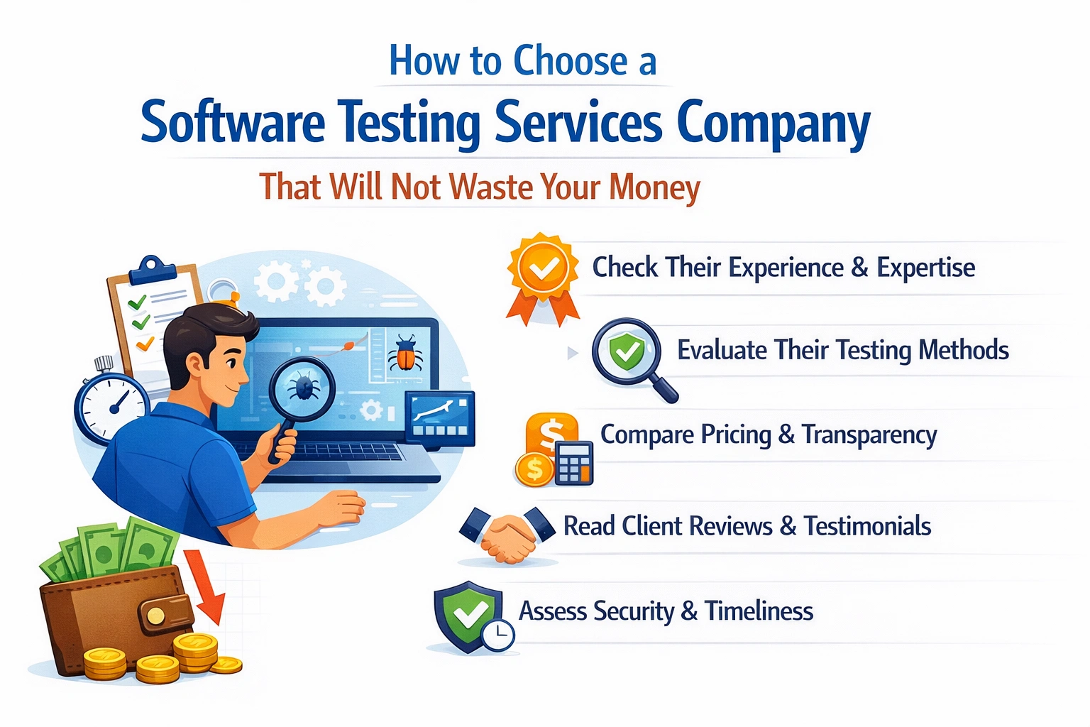 Choose a software testing company experience, methods, pricing, reviews, security
