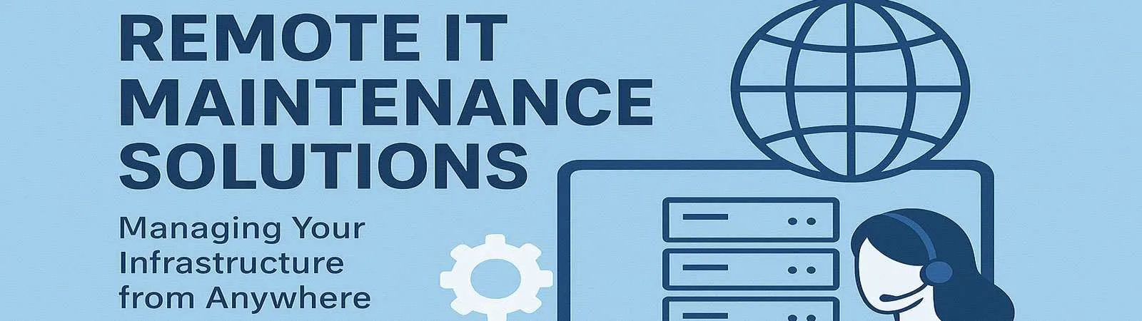 Illustration of remote IT maintenance solutions, showcasing tools for efficient system support.