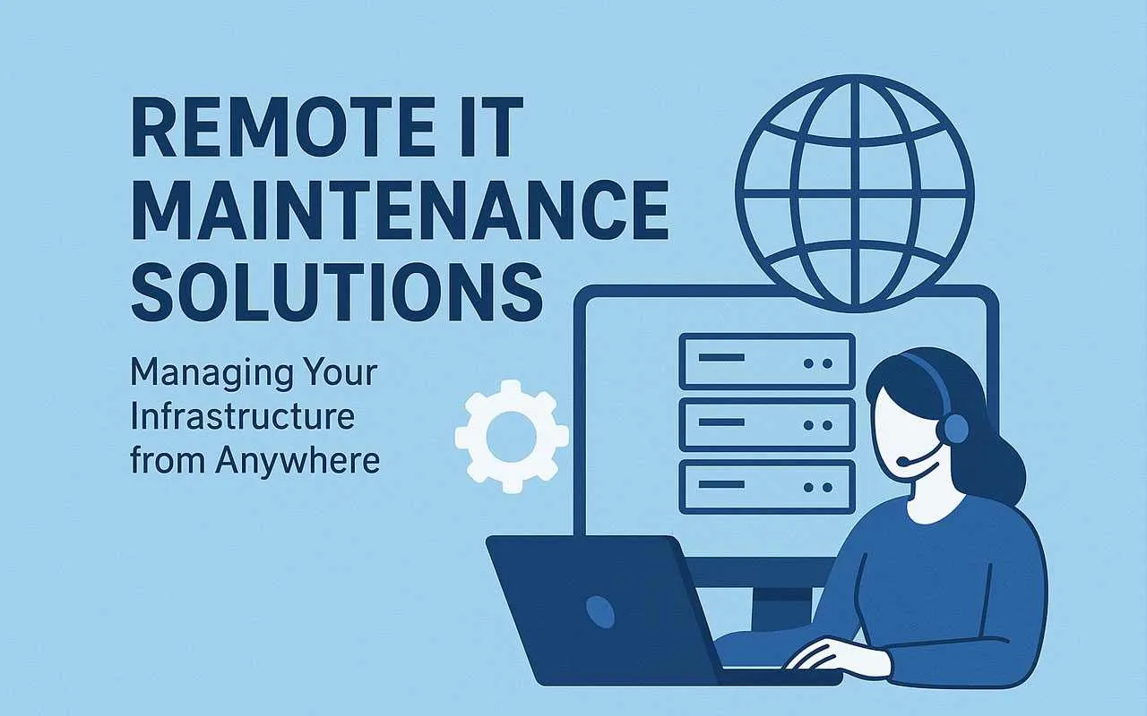 Illustration of remote IT maintenance solutions, showcasing tools for efficient system support.